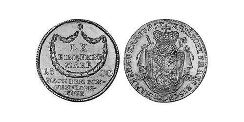20 Kreuzer Obispado Principesco de Bamberg (1245–1802) Plata 