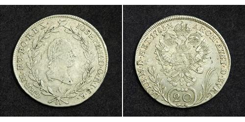 20 Kreuzer Sacro Imperio Romano (962-1806) Plata Francis II, Holy Roman Emperor (1768 - 1835)