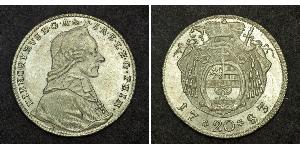 20 Kreuzer Salzburgo (1328 - 1803) Plata Hieronymus von Colloredo (1732 - 1812)