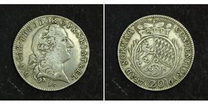 20 Kreuzer States of Germany Plata Carlos Teodoro del Palatinado y Baviera (1724 - 1799)