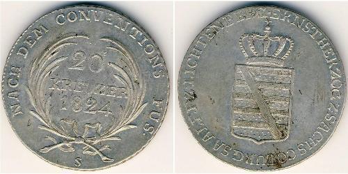 20 Kreuzer States of Germany Plata 