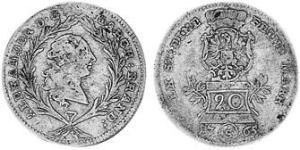 20 Kreuzer Fürstentum Ansbach (1398–1792) Silber Karl Alexander (Brandenburg-Ansbach-Bayreuth)(1736 – 1806)