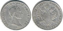 20 Kreuzer Kaisertum Österreich (1804-1867) Silber Francis II, Holy Roman Emperor (1768 - 1835)