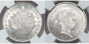 20 Kreuzer Kaisertum Österreich (1804-1867) Silber Ferdinand I of Austria (1793 - 1875)