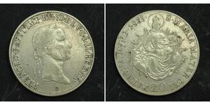 20 Kreuzer Kaisertum Österreich (1804-1867) Silber Ferdinand I of Austria (1793 - 1875)