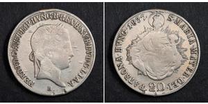 20 Kreuzer Kaisertum Österreich (1804-1867) Silber Ferdinand I of Austria (1793 - 1875)