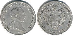 20 Kreuzer Kaisertum Österreich (1804-1867) Silber Francis II, Holy Roman Emperor (1768 - 1835)