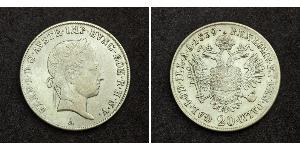 20 Kreuzer Kaisertum Österreich (1804-1867) Silber Ferdinand I of Austria (1793 - 1875)