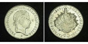 20 Kreuzer Kaisertum Österreich (1804-1867) Silber Ferdinand I of Austria (1793 - 1875)
