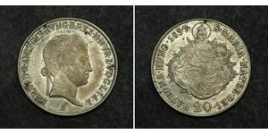 20 Kreuzer Kaisertum Österreich (1804-1867) Silber Ferdinand I of Austria (1793 - 1875)