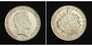 20 Kreuzer Kaisertum Österreich (1804-1867) Silber Ferdinand I of Austria (1793 - 1875)