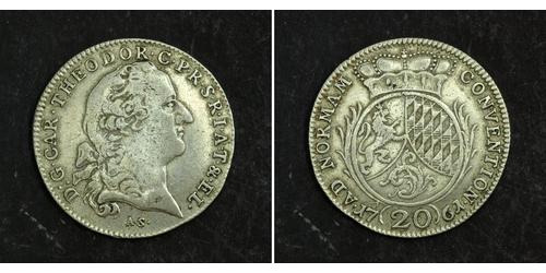 20 Kreuzer States of Germany Silber Karl Theodor (Pfalz und Bayern) (1724 - 1799)