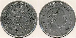 20 Kreuzer Österreich-Ungarn (1867-1918) Silber Franz Joseph I (1830 - 1916)