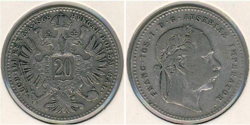 20 Kreuzer Österreich-Ungarn (1867-1918) Silber Franz Joseph I (1830 - 1916)