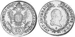 20 Kreuzer Austrian Empire (1804-1867) Silver Francis II, Holy Roman Emperor (1768 - 1835)