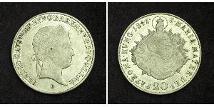 20 Kreuzer Austrian Empire (1804-1867) Silver Ferdinand I of Austria (1793 - 1875)