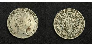 20 Kreuzer Austrian Empire (1804-1867) Silver Ferdinand I of Austria (1793 - 1875)
