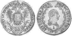 20 Kreuzer Austrian Empire (1804-1867) Silver Francis II, Holy Roman Emperor (1768 - 1835)