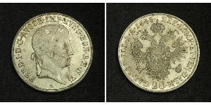 20 Kreuzer Austrian Empire (1804-1867) Silver Ferdinand I of Austria (1793 - 1875)