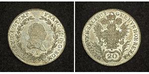 20 Kreuzer Austrian Empire (1804-1867) Silver Francis II, Holy Roman Emperor (1768 - 1835)