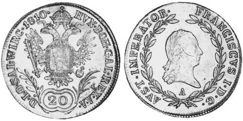 20 Kreuzer Austrian Empire (1804-1867) Silver Francis II, Holy Roman Emperor (1768 - 1835)