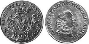 20 Kreuzer Margrave of Baden-Durlach (1535 - 1771) Silver 