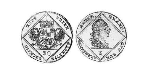 20 Kreuzer Principality of Ansbach (1398–1792) Silver Charles Alexander, Margrave of Brandenburg-Ansbach (1736 – 1806)