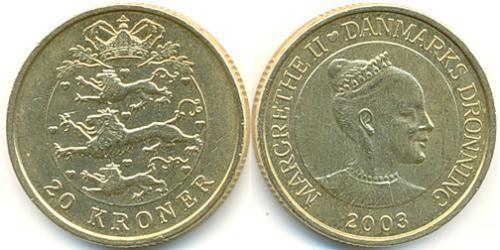 20 Krone Dinamarca Aluminio/Bronce 