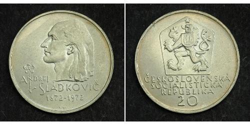 20 Krone Tchécoslovaquie  (1918-1992) Argent Andrej Sládkovič