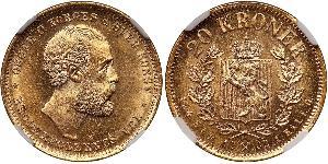 20 Krone Norwegen Gold Oskar II. (Schweden) (1829-1907)