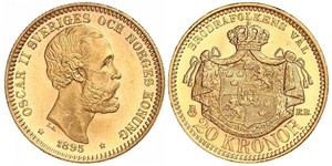 20 Krone Schweden Gold Oskar II. (Schweden) (1829-1907)
