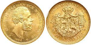 20 Krone Schweden Gold Oskar II. (Schweden) (1829-1907)