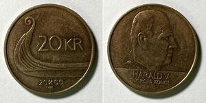 20 Krone Norvège Laiton 