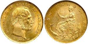 20 Krone Danemark Or Christian IX de Danemark (1818-1906)