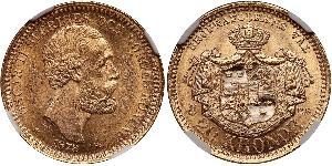 20 Krone Suède Or Oscar II de Suède (1829-1907)