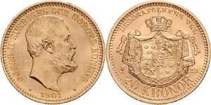 20 Krone Suède Or Oscar II de Suède (1829-1907)
