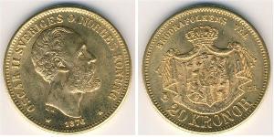 20 Krone Suède Or Oscar II de Suède (1829-1907)