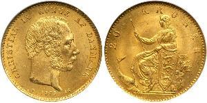 20 Krone Danimarca Oro Cristiano IX di Danimarca (1818-1906)