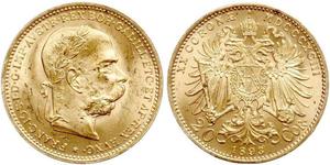 20 Krone Imperio austrohúngaro (1867-1918) Oro Franz Joseph I (1830 - 1916)