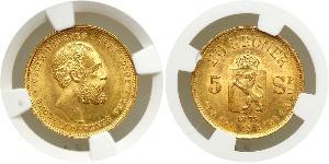 20 Krone Noruega Oro Óscar II de Suecia (1829-1907)