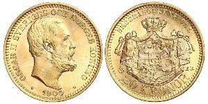 20 Krone Suecia Oro Óscar II de Suecia (1829-1907)