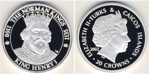 20 Krone Islas Turcas y Caicos Plata 