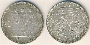 20 Krone Tschechoslowakei  (1918-1992) Silber 
