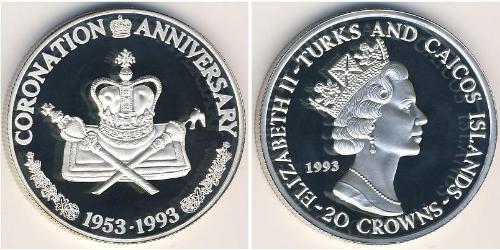 20 Krone Turks and Caicos Islands Silver 