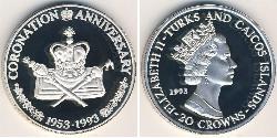 20 Krone Turks and Caicos Islands (1783 - ) Silver 