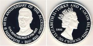 20 Krone Turks and Caicos Islands (1783 - ) Silver 