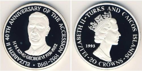 20 Krone Turks and Caicos Islands (1783 - ) Silver 