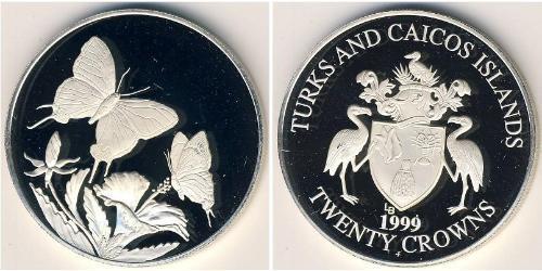 20 Krone Turks and Caicos Islands (1783 - ) Silver 