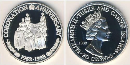 20 Krone Turks and Caicos Islands (1783 - ) Silver 