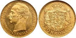 20 Krone 丹麦 金 弗雷德里克八世 (1843 - 1912)